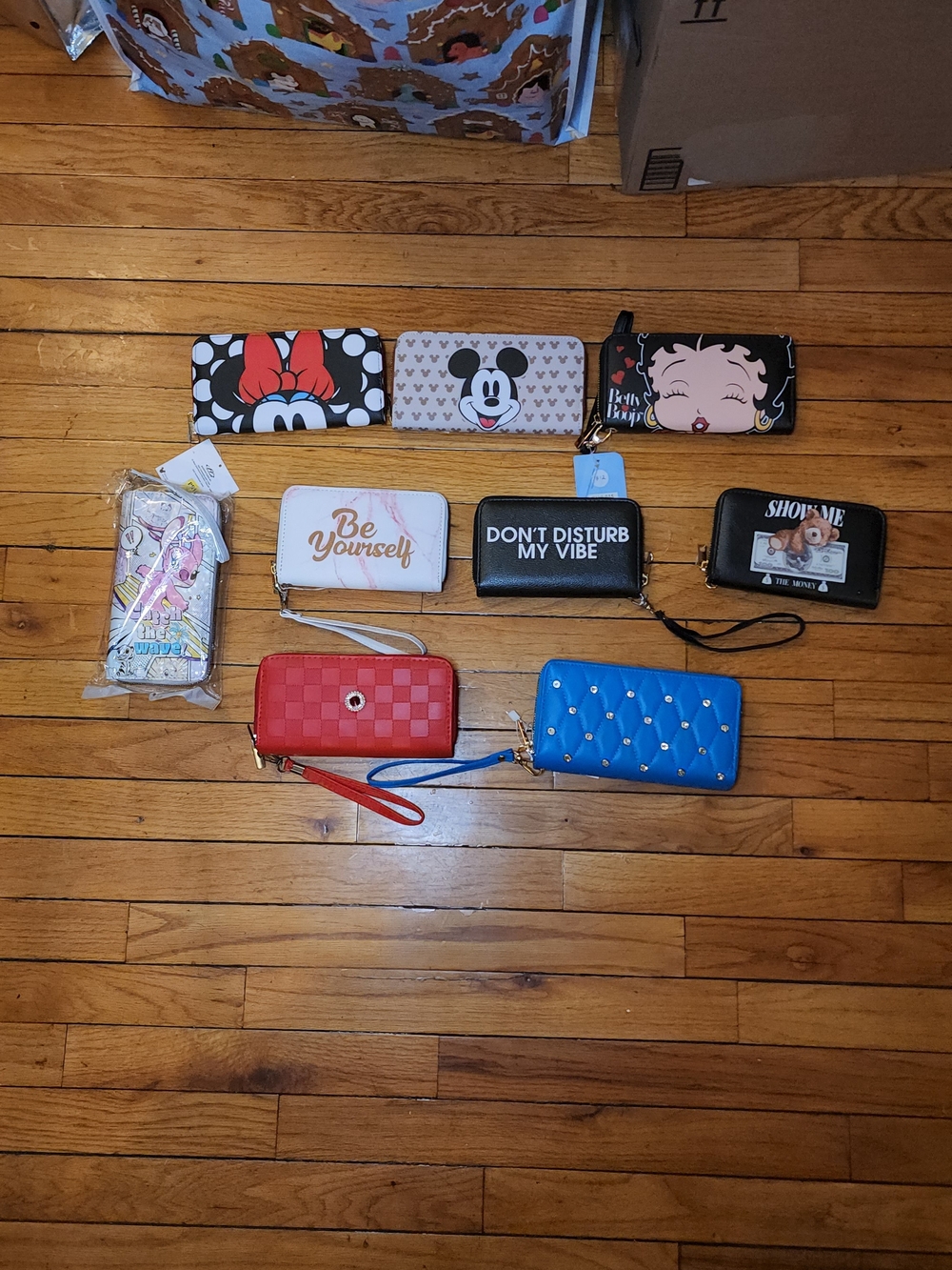 Assorted Graphic Zip Wallets - Mickey, Minnie, Betty Boop & More